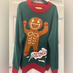 Angry gingerbread man Xmas sweater